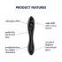 Satisfyer Dazzling Crystal 1 - stikla divpusējs dildo melns