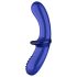 Satisfyer Double Crystal - divpusējs stikla dildo (zils)