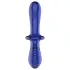 Satisfyer Double Crystal - divpusējs stikla dildo zils