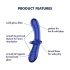 Satisfyer Double Crystal - divpusējs stikla dildo (zils)
