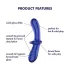 Satisfyer Double Crystal - divpusējs stikla dildo zils