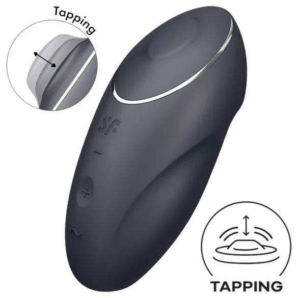 Satisfyer Tap & Climax 1 - klitora vibrators 2in1 melns