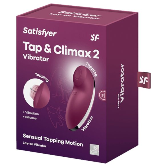 Satisfyer Tap & Climax 2 - sieviešu vibrators un klitora stimulators, sarkans