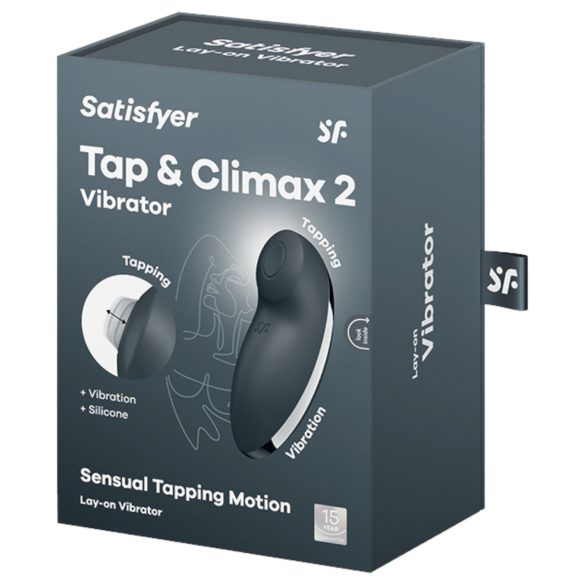 Satisfyer Tap & Climax 2 - klitora vibrators ar vibrāciju 2in1 pelēks