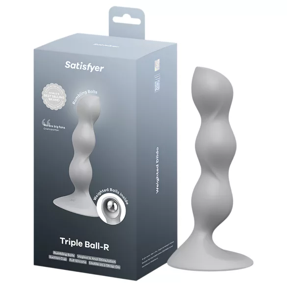 Satisfyer Triple Ball-R - anālais lodīšu dildo pelēks