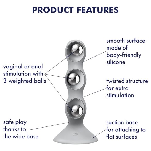 Satisfyer Triple Ball-R - anālais lodīšu dildo pelēks