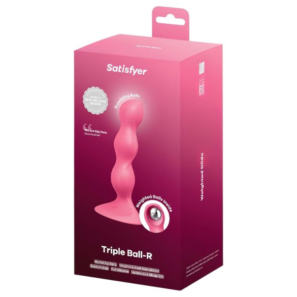 Satisfyer Triple Ball-R - anālais vibrators ar lodītēm rozā