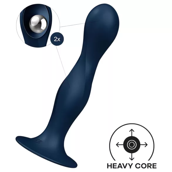 Satisfyer Double Ball-R - iegurņa muskuļu treniņa lodītes zilas