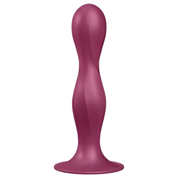 Satisfyer Double Ball-R - piesūcekņa dildos ar svaru, sarkans