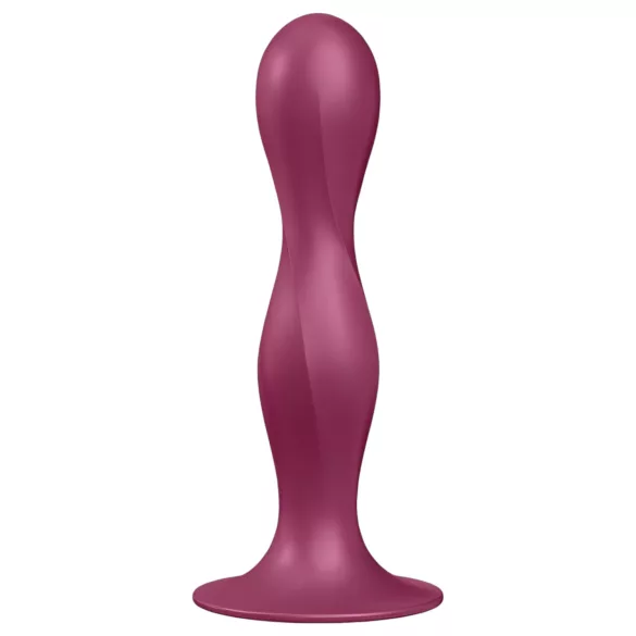 Satisfyer Double Ball-R - piesūcekņa dildos ar svaru, sarkans