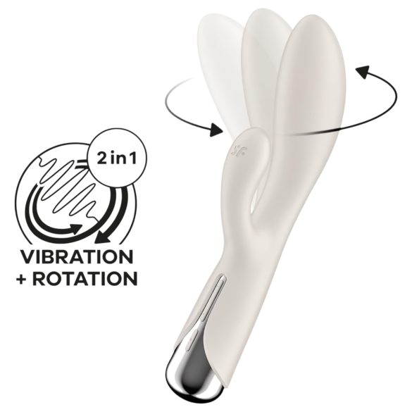 Satisfyer Spinning Rabbit 1 - rotējošs klitora vibrators (bēšs)
