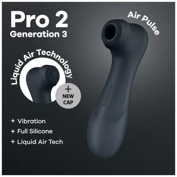 Satisfyer Pro2 Gen3 - gaisa viļņu klitora stimulators (tumši pelēks)