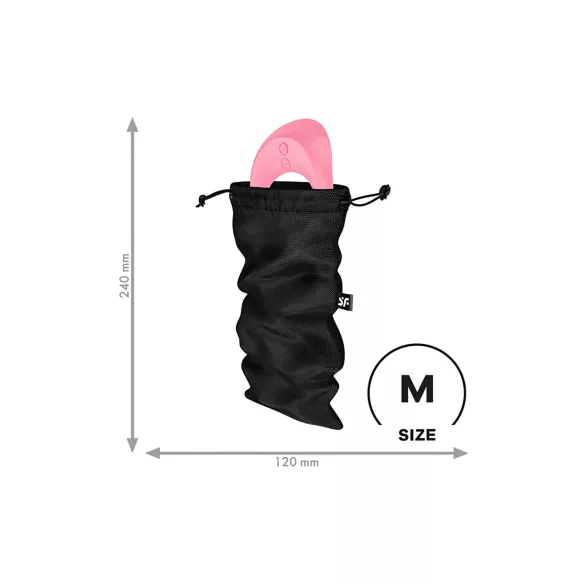 Satisfyer Treasure Bag - diskrēta uzglabāšanas somiņa - vidēja (melnā)