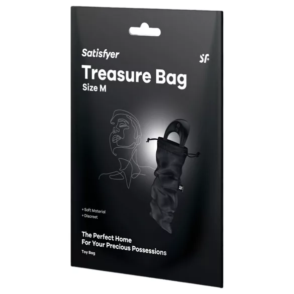 Satisfyer Treasure Bag - diskrēta uzglabāšanas somiņa - vidēja (melnā)