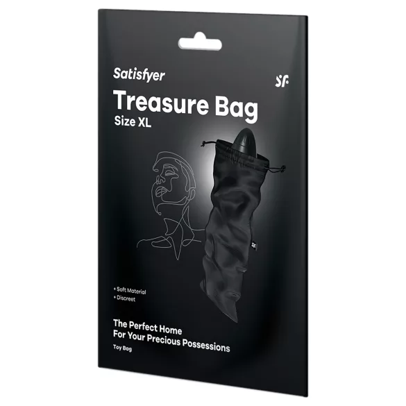 Satisfyer Treasure Bag XL - diskrēta uzglabāšanas soma - liela (melna)