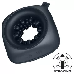   Satisfyer Ring Stroker - uzlādējams, vibrējošs masturbators (melns)