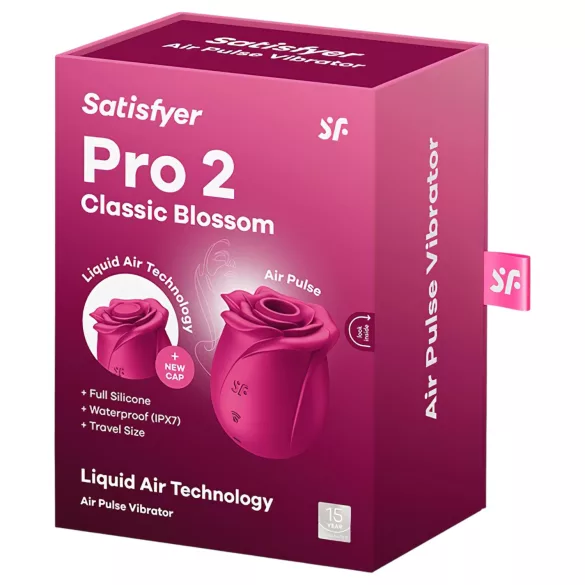 Satisfyer Pro 2 Classic Blossom - klitorālais stimulators ar gaisa viļņiem sarkans