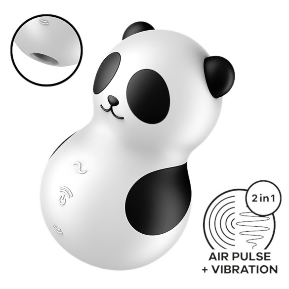 Satisfyer Pocket Panda - gaisa viļņu klitora stimulators (melns)