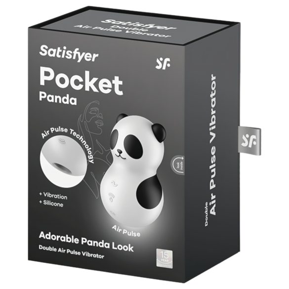 Satisfyer Pocket Panda - gaisa viļņu klitora stimulators (melns)