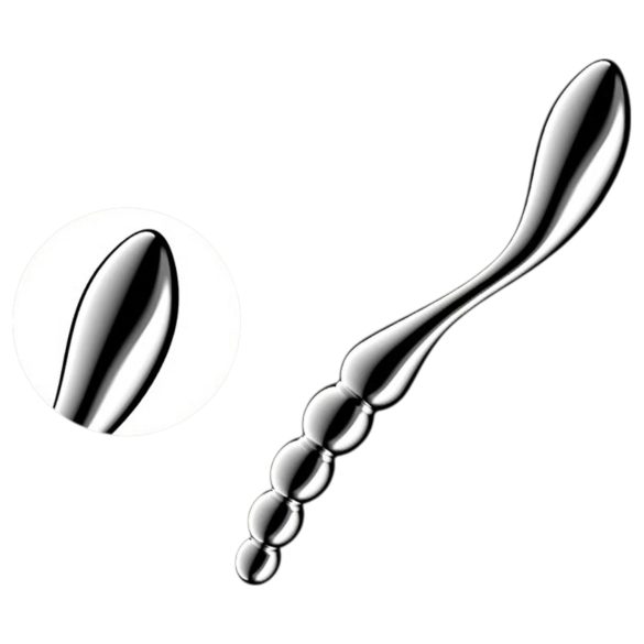 Satisfyer Star Force 1 - metāla dildo ar bumbām sudraba krāsā