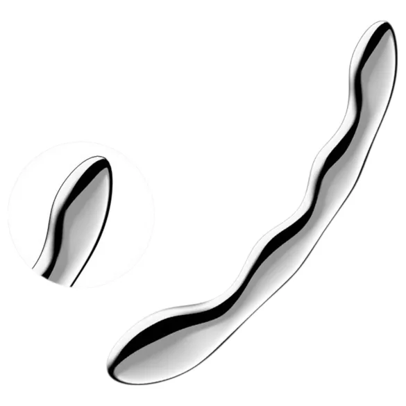 Satisfyer Cosmic Crest 2 - metāla dildo viļņots sudraba