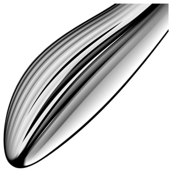 Satisfyer Pure Gravity 1 - metāla dildo ar rievām, sudraba krāsa