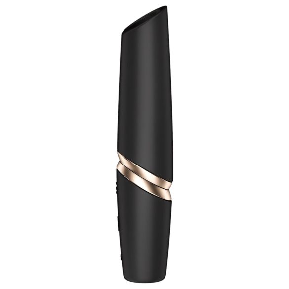 Satisfyer Perfect Kiss - lūpu krāsas vibrators (melns)