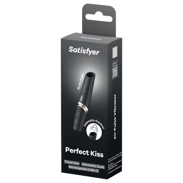 Satisfyer vibrators lūpukrāsas formā, melns