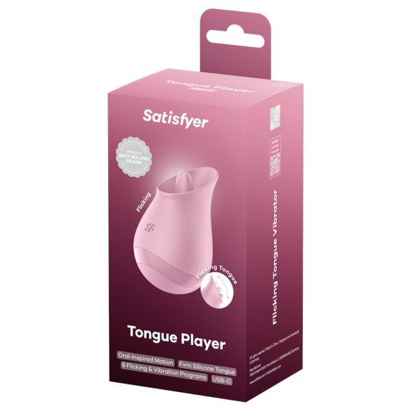 Satisfyer klitora vibrators ar mēli rozā