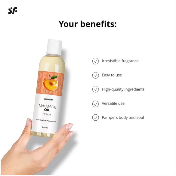 Satisfyer - masāžas eļļa ar persiku aromātu 250ml
