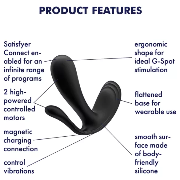 Satisfyer Top Secret+ - 3 zariņu, nēsājams vibrators (zaļš)