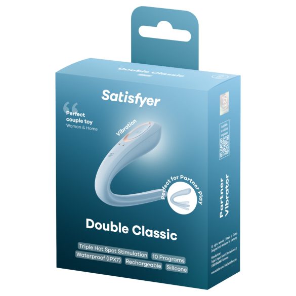 Satisfyer Double Classic - pāru vibrators (zils)