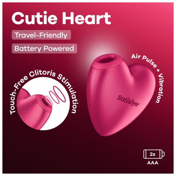 Satisfyer Cutie Heart - klitorā stimulators ar gaisa viļņiem rozā