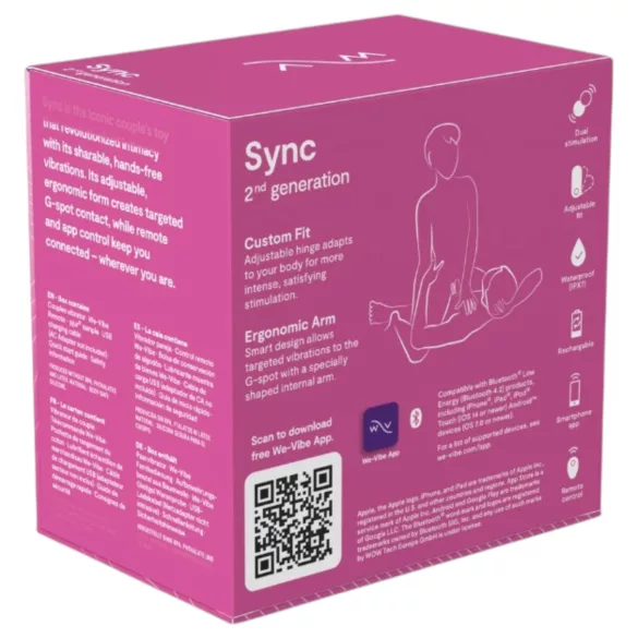 We-Vibe Sync - pāru vibrators ar lietotni un tālvadības pulti (rozā)