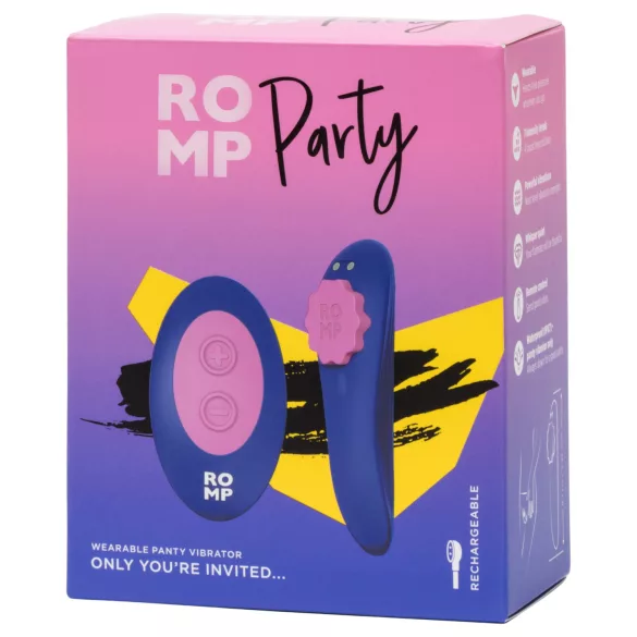 ROMP Party - valkājams tālvadības biksīšu vibrators (violets)