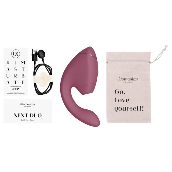 Womanizer Next Duo - vibrators G-punkta un klitora stimulācijai rozā