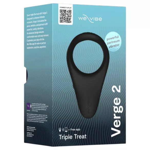 We-Vibe Verge 2 - Lietotnes vadāms vibrējošs dzimumlocekļa gredzens vīriešiem (melns)