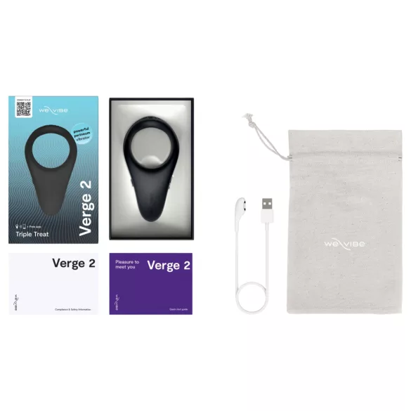 We-Vibe Verge 2 - Lietotnes vadāms vibrējošs dzimumlocekļa gredzens vīriešiem (melns)