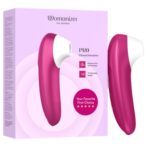 Womanizer Pro - klitora stimulators ar gaisa viļņiem rozā