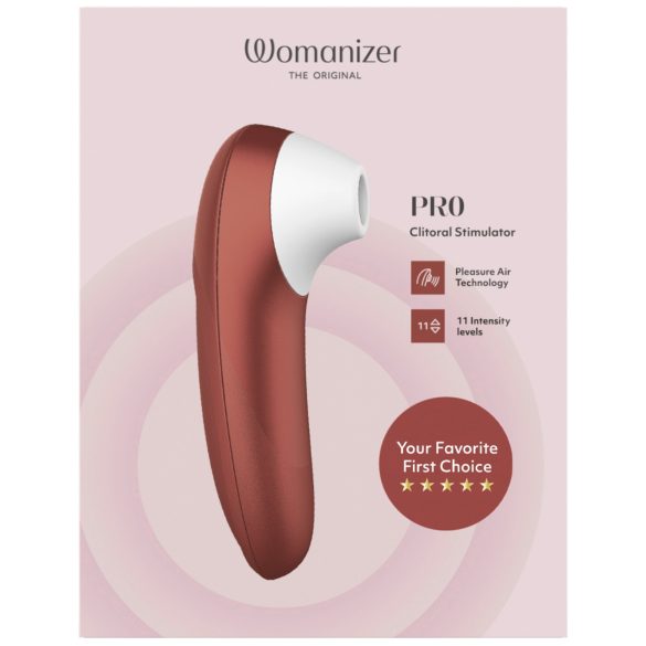 Womanizer Pro - gaisa viļņu klitora stimulators (sarkans)