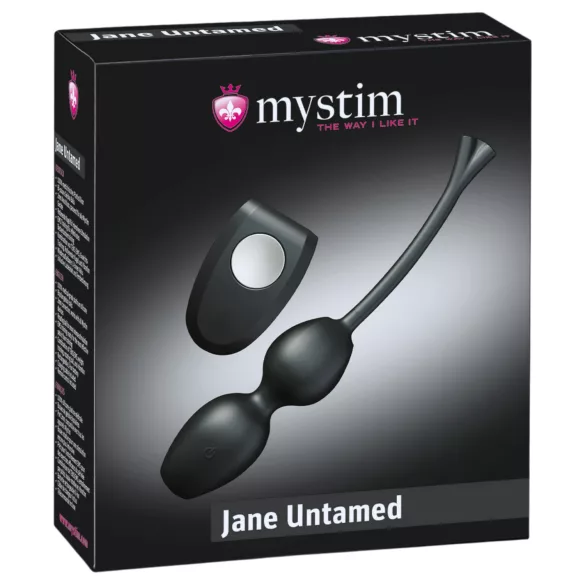 mystim Jane Untamed - vibrējošs geišas bumbiņu duets (melns)