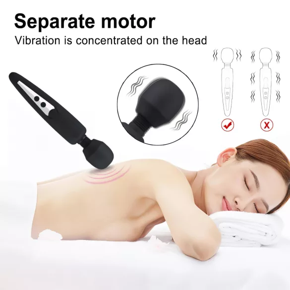 Mrow - masāžas vibrators ūdensizturīgs uzlādējams melns