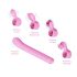 Burvju nūjiņa - vibrators, maināmi uzgaļi (rozā)