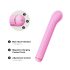 Burvju nūjiņa - vibrators, maināmi uzgaļi (rozā)