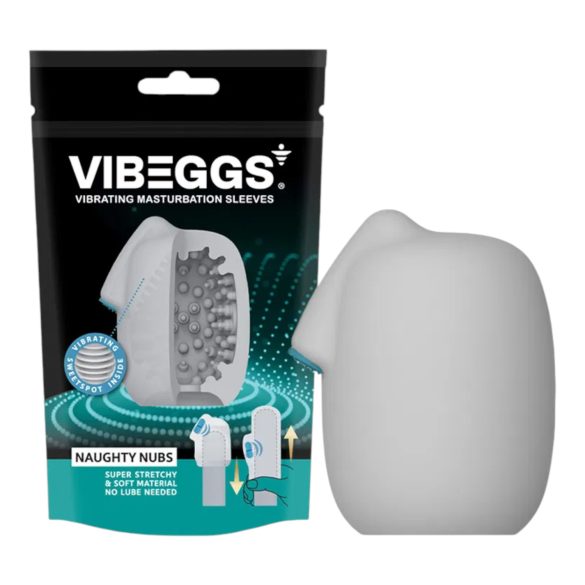 VIBEGGS Naughty Nubs - vibrējoša ola masturbatoram (balta)