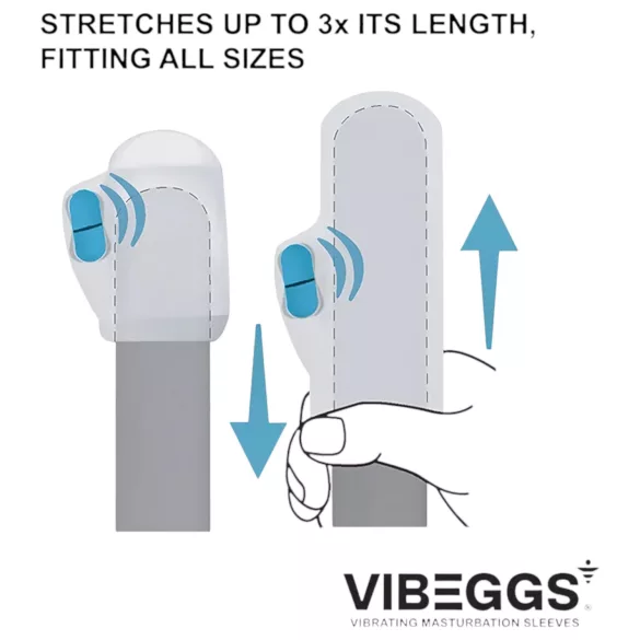 VIBEGGS vibrējošs masturbators olu forma ar mēlīti balts