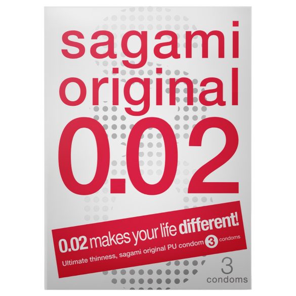 Sagami Original 0,02 - prezervatīvi 55mm 3 gab