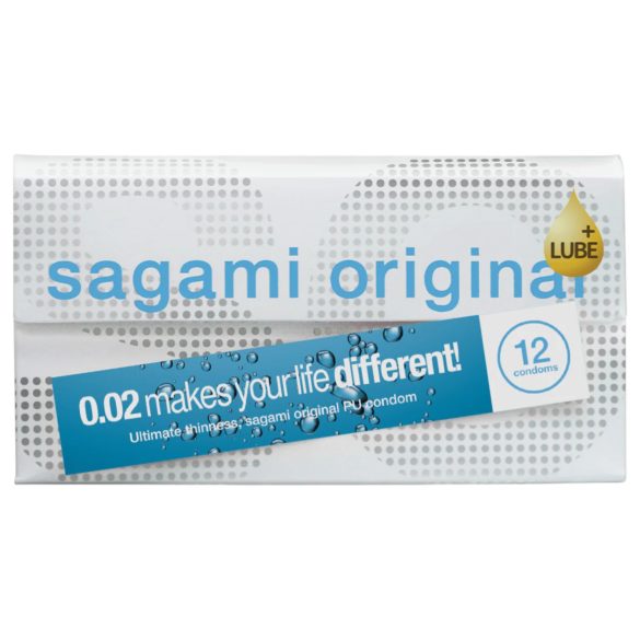 Sagami Original 0.02 - prezervatīvi papildus lubrikācija 55mm 12 gab