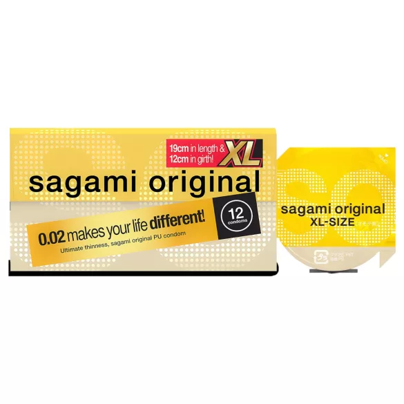 Sagami Original 0,02 XL - prezervatīvi 61mm 12 gab.
