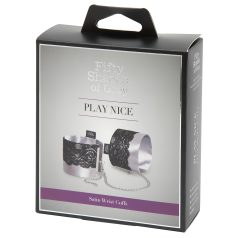   Fifty Shades of Grey - roku dzelžu komplekts satīna audums sudraba